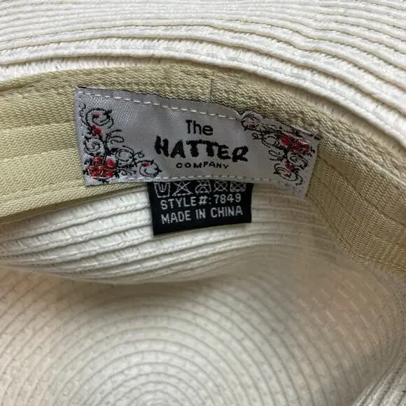 The Hatter Company Floppy Sun Hat White Wide Brim Sunhat Beach Swim Resort NWT - Picture 4 of 5